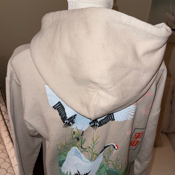 Artist Union Unisex Hoodie With Japanese Cranes NWOT - Picture 8 of 16